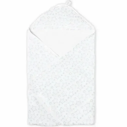 Rose Textiles - Toalha com capuz forrada de musselina Star, azul