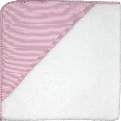 Rose Textiles - Toalha Listrada com Capuz, Rosa