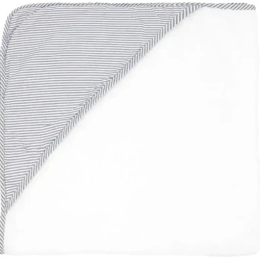 Rose Textiles - Toalha Listrada com Capuz, Cinza