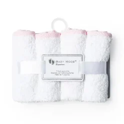 Rose Textiles - Toalhinha sólida com acabamento listrado, rosa