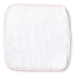 Rose Textiles - Toalhinha sólida com acabamento listrado, rosa