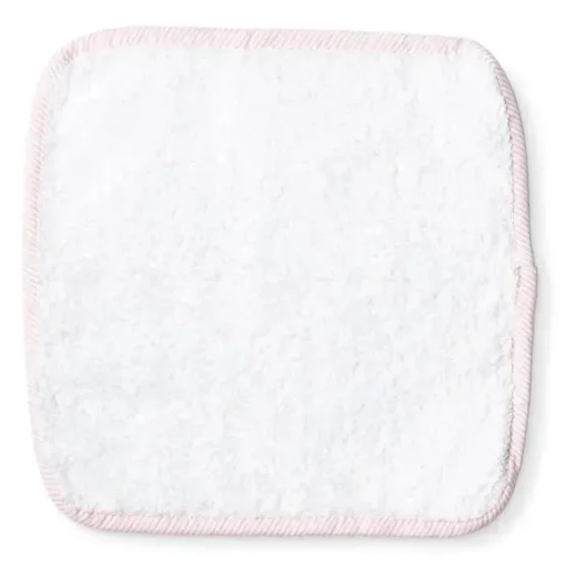 Rose Textiles - Toalhinha sólida com acabamento listrado, rosa