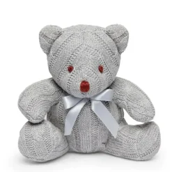 Rose Textiles - Urso de malha de cabo, cinza