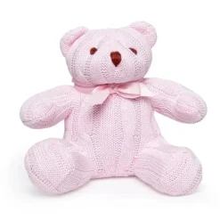 Rose Textiles - Urso de malha de cabo, Rosa