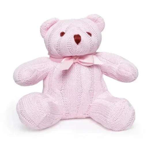 Rose Textiles - Urso de malha de cabo, Rosa