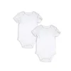 Rose Textiles S23 - Pacote com 2 Bodys Sólidos - Branco - 12M