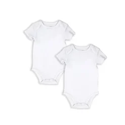 Rose Textiles S23 - Pacote com 2 Bodys Sólidos - Branco - 12M
