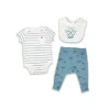 Rose Têxteis - Body 3Pk para Bebê Menino, Conjunto de Calça e Babete, Jawsome