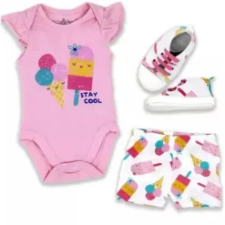 Rose Têxteis - 3Pk conjunto de sapatos de bebê menina, fique legal