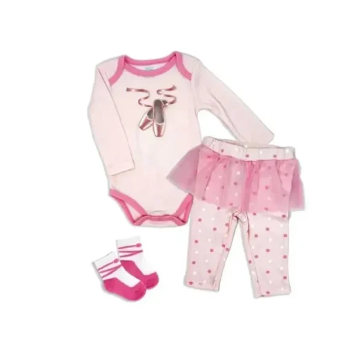 Rose Têxteis - 3Pk conjunto de calças para bebê menina, balé