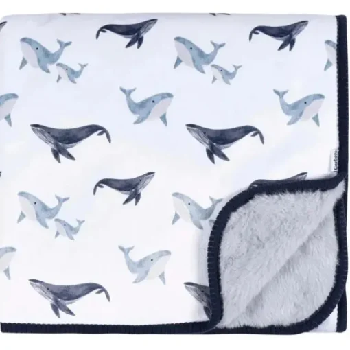 Roupa de cama Gerber 24 - Cobertor de pelúcia 1Pk 2Ply - Baleia