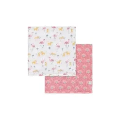 Roupa de cama Gerber - 2 mantas de musselina, Girl Animal Geo Girl
