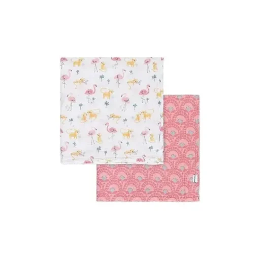 Roupa de cama Gerber - 2 mantas de musselina, Girl Animal Geo Girl