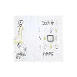 Roupa de cama Gerber - 2 peças conjunto de cobertor Milestone menino, caminhões safári