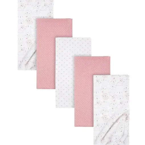 Roupa de Cama Gerber - Cobertor de bebê de flanela 5 unidades - flor arco-íris menina