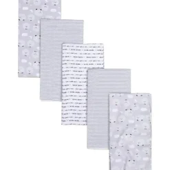 Roupa de Cama Gerber - Cobertor de Flanela 5Pk para Bebê - Nuvem de Ovelha Neutra