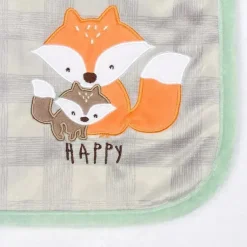 Roupa de Cama Gerber - Cobertor de Bebê de Pelúcia 1Pk - Boy Woodland