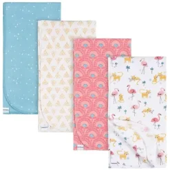 Roupa de cama Gerber - flanelas 4Pk, flamingo