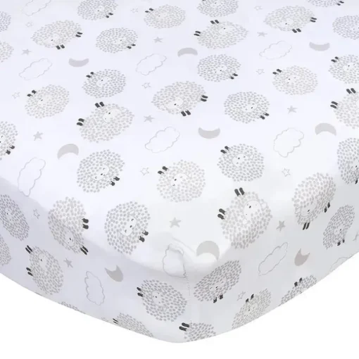 Roupa de Cama Gerber - Lençol de Berço de 1 Unidade - Ovelha Neutra