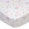 Roupa de Cama Gerber - Lençol de Berço de 1 Unidade - Arco-íris de Menina