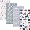 Roupa de cama Gerber - manta de flanela 4Pk, Boy Dino Time