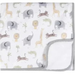 Roupa de cama Gerber - manta de pelúcia 1Pk 2Ply, animais neutros