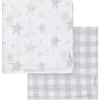 Roupa de cama Gerber - manta de musselina 2 unidades, neutra celestial