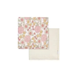 Roupa de cama Gerber - manta de musselina 2Pk, menina retrô floral