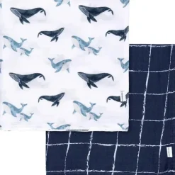 Roupa de cama Gerber - manta de musselina 2Pk, baleia