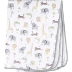 Roupa de cama Gerber - manta de pelúcia 1Pk 2Ply, animais neutros