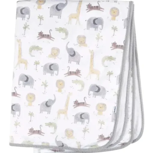 Roupa de cama Gerber - manta de pelúcia 1Pk 2Ply, animais neutros