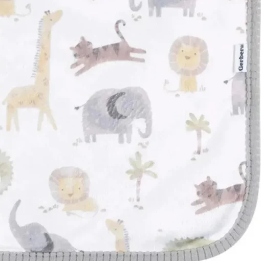 Roupa de cama Gerber - manta de pelúcia 1Pk 2Ply, animais neutros