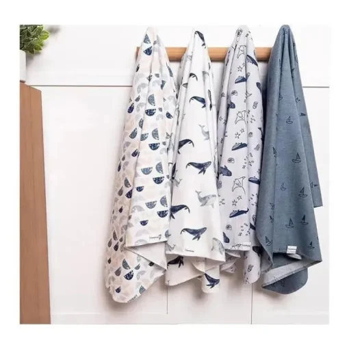 Roupa de cama Gerber - manta de flanela 4Pk, baleia