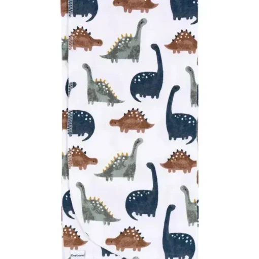 Roupa de cama Gerber - manta de flanela 4Pk, Boy Dino Time