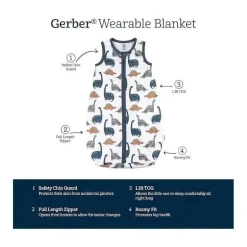 Roupa de cama Gerber - saco de dormir 1Pk, Dino Time