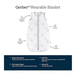 Roupa de cama Gerber - saco de dormir 1Pk, neutro celestial