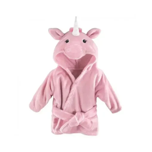 Roupões de banho de pelúcia Baby Vision 0-9M, unicórnio rosa