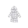 Roupões de banho de pelúcia Baby Vision 0-9M, xadrez cinza