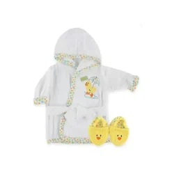 Roupão e chinelos Baby Vision, amarelo