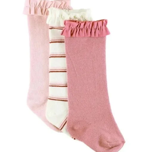 Rufflebutts - 3 unidades de meias Ballet Pink, Rosy Lane e Wisteria Mauve
