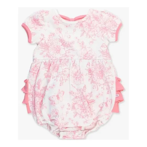 Rufflebutts - Baby Girl Puff Short Sleeve Bow Bubble Romper