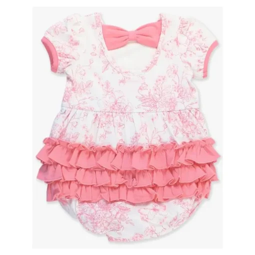 Rufflebutts - Baby Girl Puff Short Sleeve Bow Bubble Romper