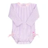 RuffleButts - Baby Girl Seersucker One Piece Rash Guard, Lilás