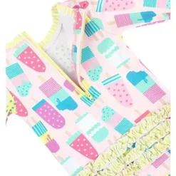 RuffleButts - Baby Girl Social One Piece Rash Guard, Sorvete