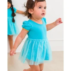 Rufflebutts - Baby Girls Apple Princess Bow Twirl Romper Short Sleeve
