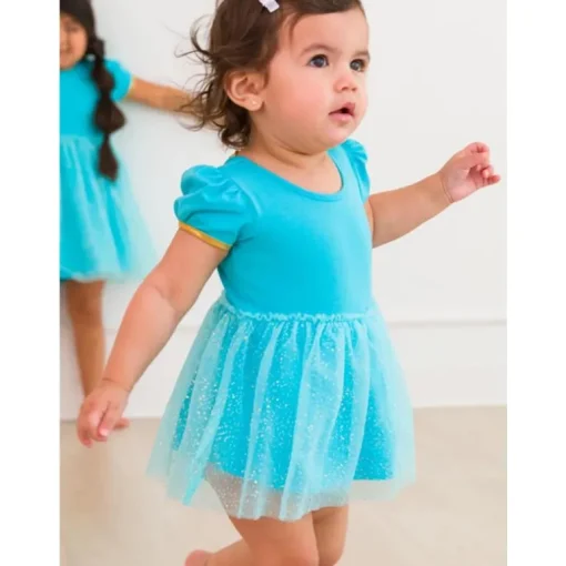 Rufflebutts - Baby Girls Apple Princess Bow Twirl Romper Short Sleeve