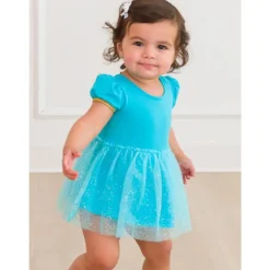 Rufflebutts - Baby Girls Genie Princess Bow Twirl Romper Short Sleeve
