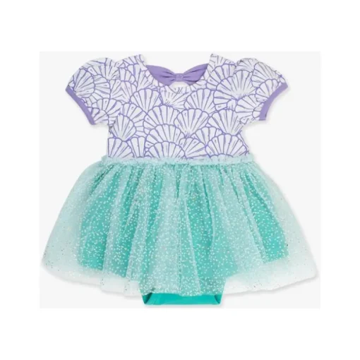 Rufflebutts - Baby Girls Mermaid Princess Bow Twirl Romper