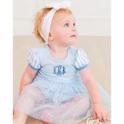 Rufflebutts - Baby Girls Princess Bow Twirl Short Sleeve Romper