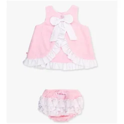 Rufflebutts - Baby Girls Pink & White Swing Top & Bloomer Set Pink